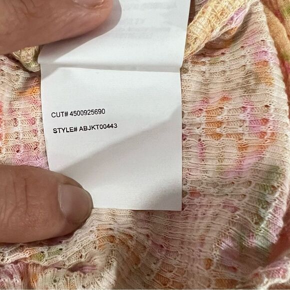 New! Billa Bong Peasant Croped Rushed Floral Print Orange Women’s Top Sz L - Picture 9 of 11